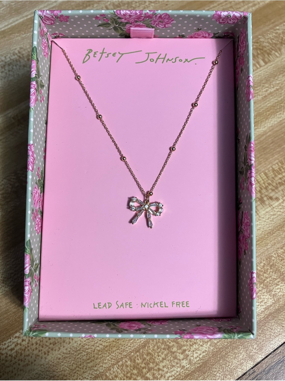 🌸Betsey Johnson CZ Bow  Necklace